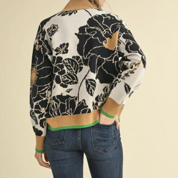 Maeve by Anthropologie Tan Montana Mock-Neck Half-Zip Sweater - Size - Medium - Picture 2 of 9